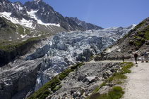 Путь к ледопаду на леднике Argentiere в Альпах, Шамони