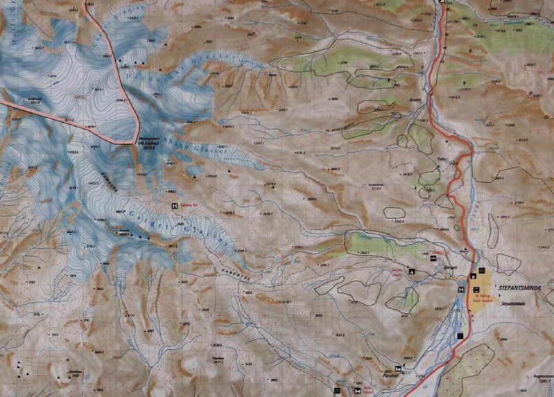 маршрут восхождения на гору Казбек со стороны Грузии карта