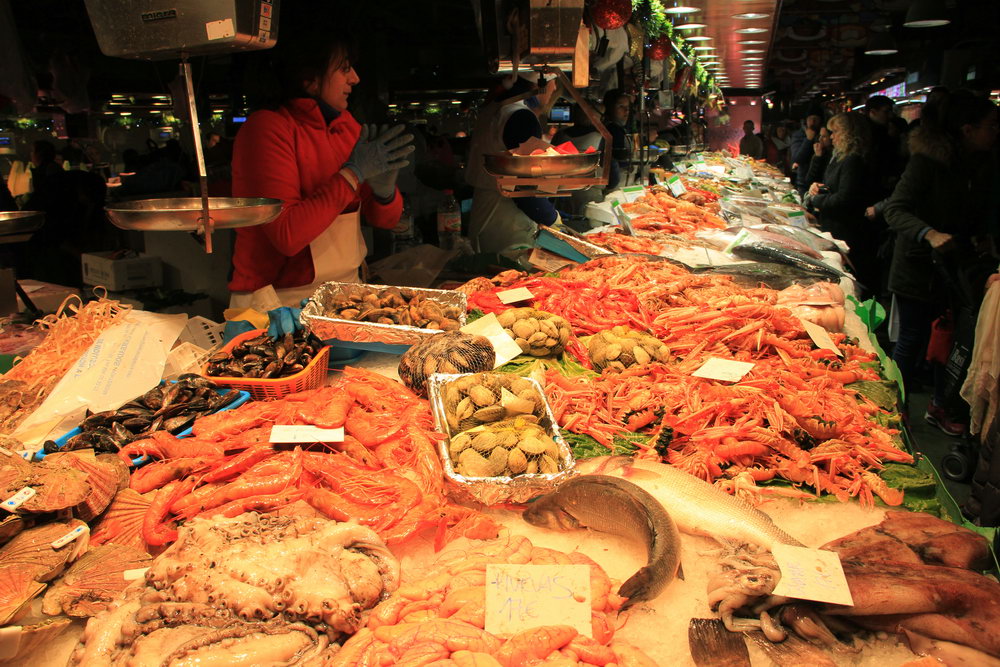 Рыбный рынок в Барселона, Испания